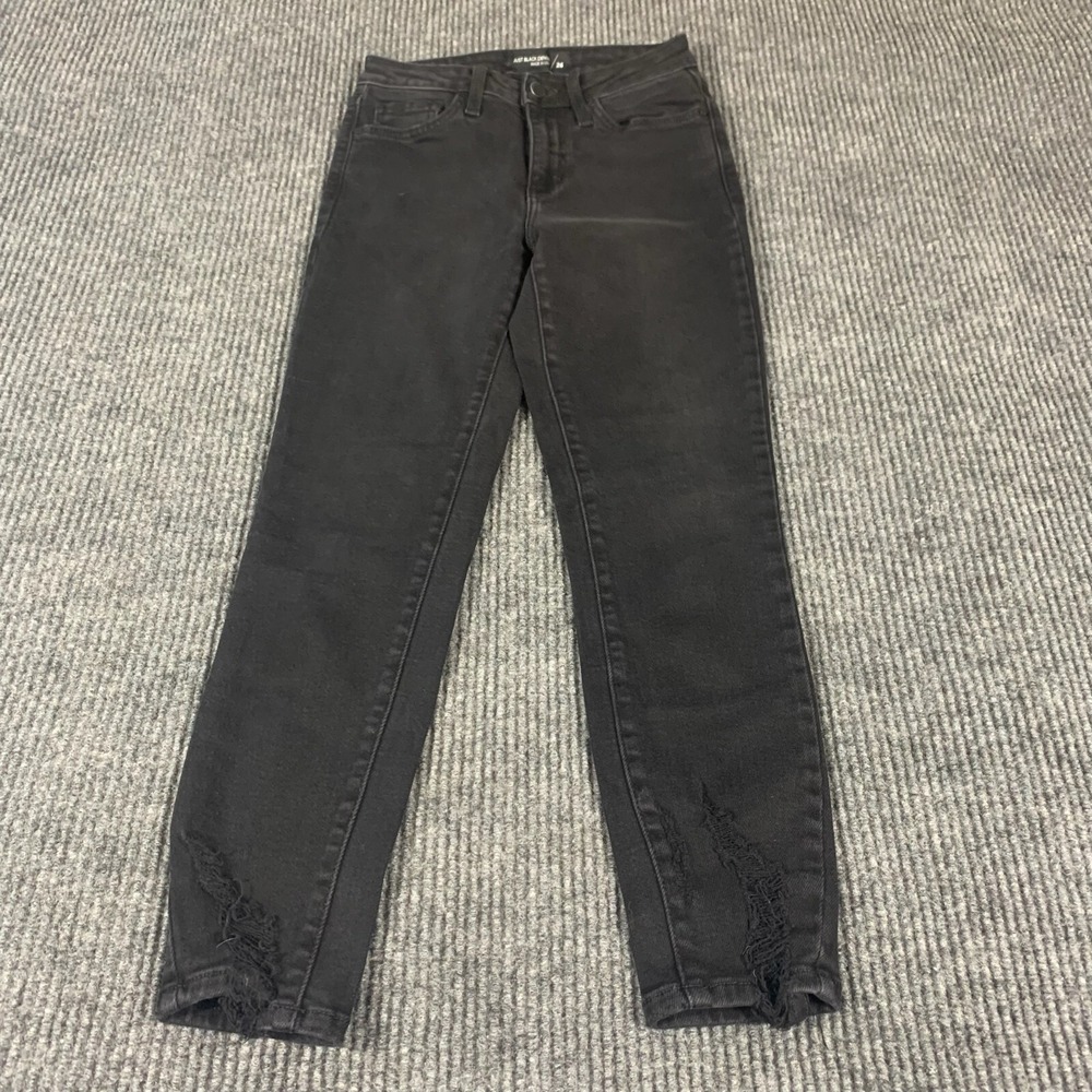 Just Black Denim Women's 26 Skinny Distressed Fringe‎ Stretch Mid Rise 24x24